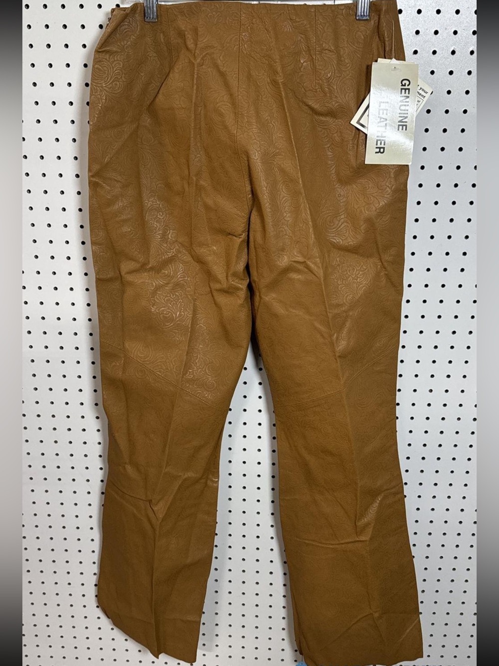 Genuine Leather Dead Stock Floral Embossed Bagatelle Pants